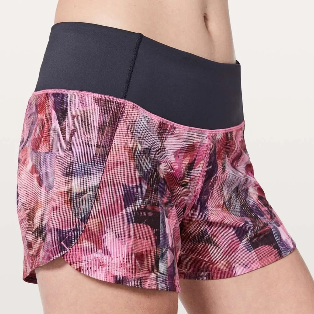 Lululemon Run Times Short *2.5 "Sun Dazed Multi Pink" Multi Pink / Super Dark - Picture 3 of 12